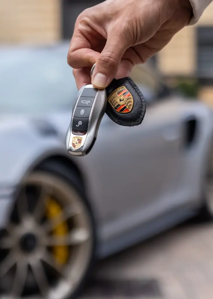 slovenia, ljubljana 27 october 2022: silver porsche gt2rs key